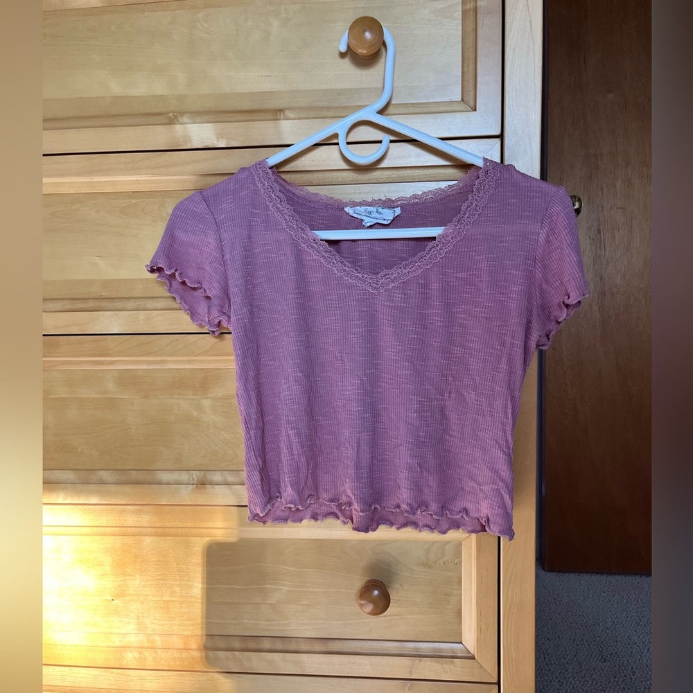 Purple (S) hippie rose t-shirt
